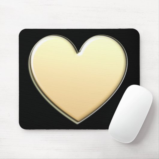 Gold Heart Mousepad Muismat (Met muis)