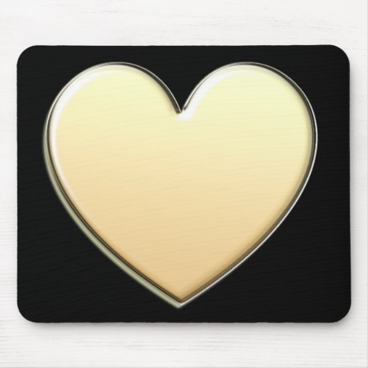 Gold Heart Mousepad Muismat (Voorkant)