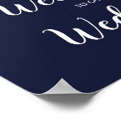 Gold Heart Navy Welkomstbord Poster (Hoek)