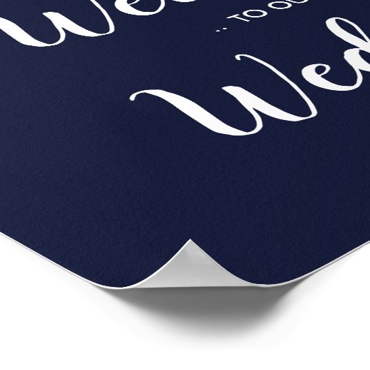 Gold Heart Navy Welkomstbord Poster (Hoek)