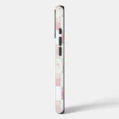 Gold Heart Necklace Pink White Squares Case-Mate iPhone Case (Achterkant / Links)