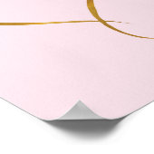 Gold Heart op roze achtergrond - Art Print (Hoek)