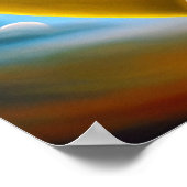 Gold Heart op Sky Background Poster (Hoek)