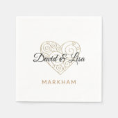 Gold Heart Paper Napkin Servet (Voorkant)