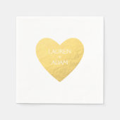 Gold Heart Paper servetten voor bruiloften (Voorkant)