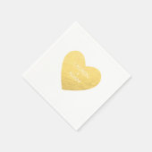 Gold Heart Paper servetten voor bruiloften (Hoek)