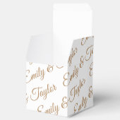 Gold Heart Pas getrouwd Names Wedding Favor Box Bedankdoosjes (Geopend)
