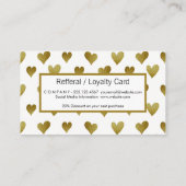 Gold Heart Pattern Klantenkaartje (Achterkant)