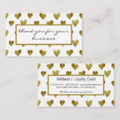 Gold Heart Pattern Klantenkaartje (Voorkant / Achterkant)