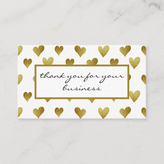 Gold Heart Pattern Klantenkaartje (Voorkant)
