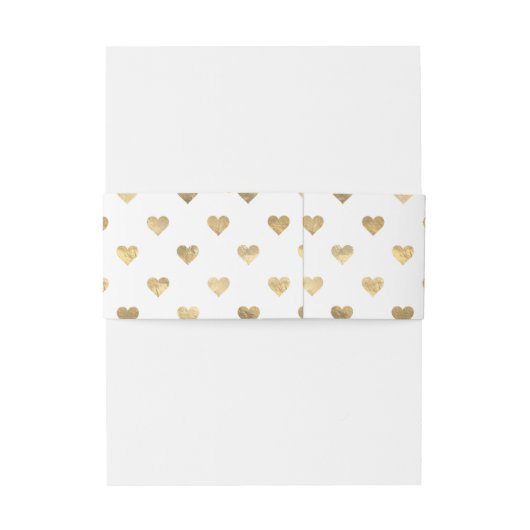 Gold Heart Pattern Uitnodigingen Wikkel (Achterkant Voorbeeld)