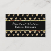 Gold Heart Pattern Visitekaartje (Voorkant)