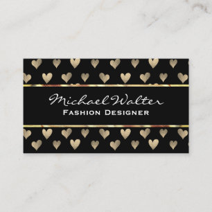 Gold Heart Pattern Visitekaartje