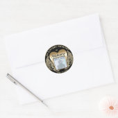 Gold Heart Photo Memorial Ronde Sticker (Envelop)