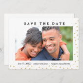 Gold Heart Photo Save the Date Kaart (Voorkant / Achterkant)