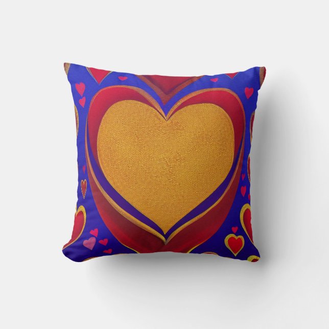 Gold Heart Pillow Kussen (Voorkant)