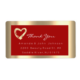 Gold Heart Red Rommed Weddenschap RSVP Etiket
