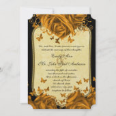 Gold Heart Rozen & Butterflies Weddenschap Kaart (Voorkant)