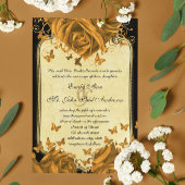 Gold Heart Rozen & Butterflies Weddenschap Kaart