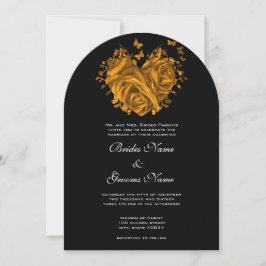 Gold Heart Rozen & Butterflies Weddenschap Kaart