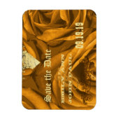 Gold Heart Rozen & Buttterflies Sla de datum op Magneet (Verticaal)