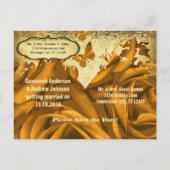 Gold Heart Rozen en Butterflies Sla de datum op Aankondigingskaart (Achterkant)