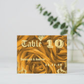 Gold Heart Rozen en Butterflies Table Number Kaart (Staand voorkant)