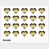 Gold Heart Rozen en Butterflies Wedding Hart Sticker (Vel)