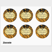Gold Heart Rozen en Butterflies Wedding Seal Ronde Sticker (Vel)