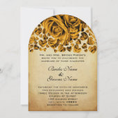 Gold Heart Rozen Weddenschap Kaart (Voorkant)