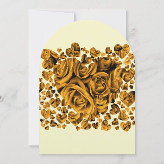 Gold Heart Rozen Weddenschap Kaart (Achterkant)