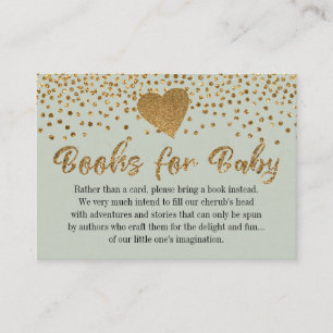 Gold Heart & Sage Green Book Request Kaarten invoe