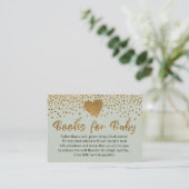 Gold Heart & Sage Green Book Request Kaarten invoe (Staand voorkant)