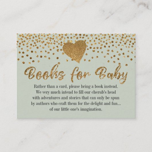 Gold Heart & Sage Green Book Request Kaarten invoe (Voorkant)