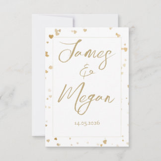 Gold Heart Save the Date Cards
