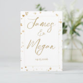 Gold Heart Save the Date Cards (Staand voorkant)