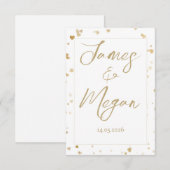 Gold Heart Save the Date Cards (Voorkant / Achterkant)