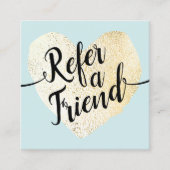 Gold Heart Script Calligraphy Reference Aanbevelingskaartje (Voorkant)