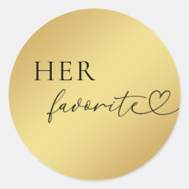 Gold Heart Script Haar favoriete bruiloft gunst Ronde Sticker