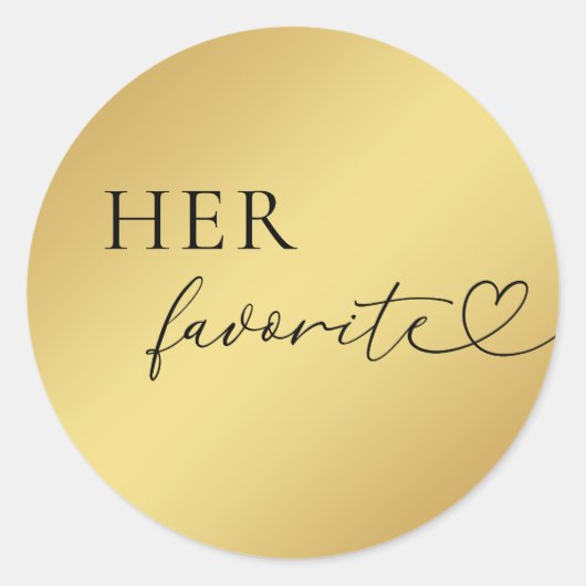 Gold Heart Script Haar favoriete bruiloft gunst Ronde Sticker (Voorkant)