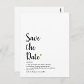 Gold Heart Script Save the Date Definition Briefkaart (Voorkant / Achterkant)