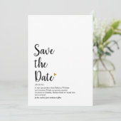 Gold Heart Script Save the Date Definition Kaart (Staand voorkant)