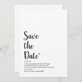 Gold Heart Script Save the Date Definition Kaart (Voorkant / Achterkant)