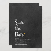 Gold Heart Script Save the Date Definition Kaart (Voorkant / Achterkant)