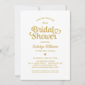 Gold Heart Script Wedding Vrijgezellenfeest Kaart (Voorkant)