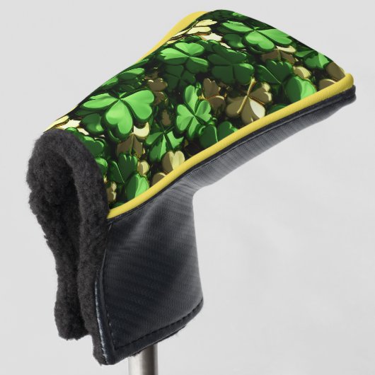 Gold Heart Shamrocks Golfheadcover (3/4 voorkant)