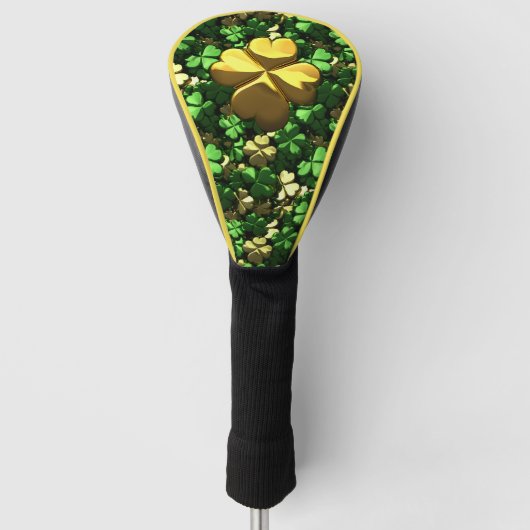 Gold Heart Shamrocks Golfheadcover (Voorkant)