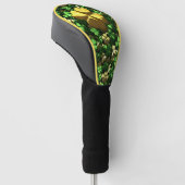 Gold Heart Shamrocks Golfheadcover (Schuin)