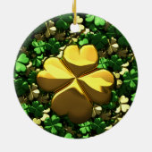 Gold Heart Shamrocks Keramisch Ornament (Achterkant)