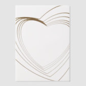 Gold Heart Shaped Corners Wedding  Vellum Uitnodigingen (Voorkant)
